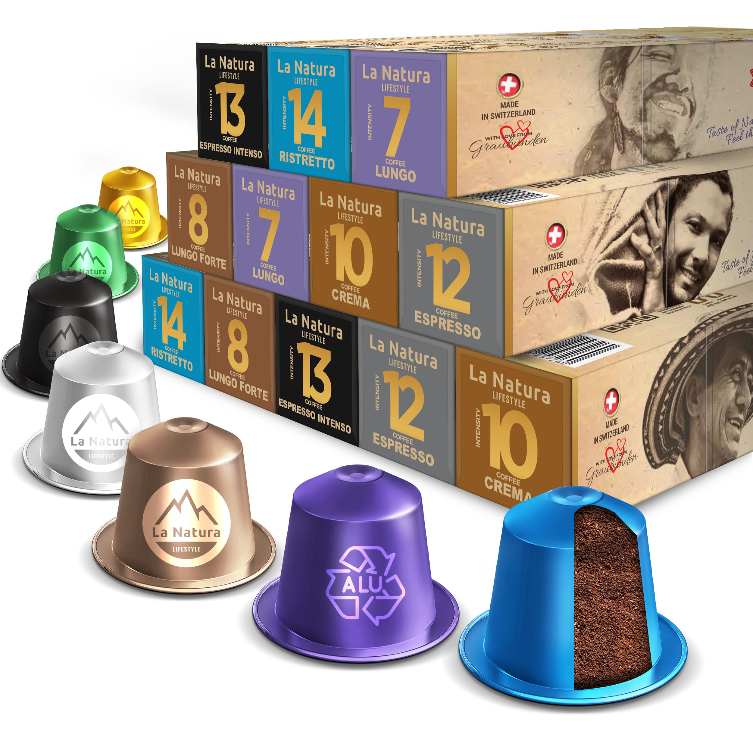 La Natura Lifestyle Kapsułki Kawy Nespresso* 120 sztuk 6 rodzajów 100% recykling