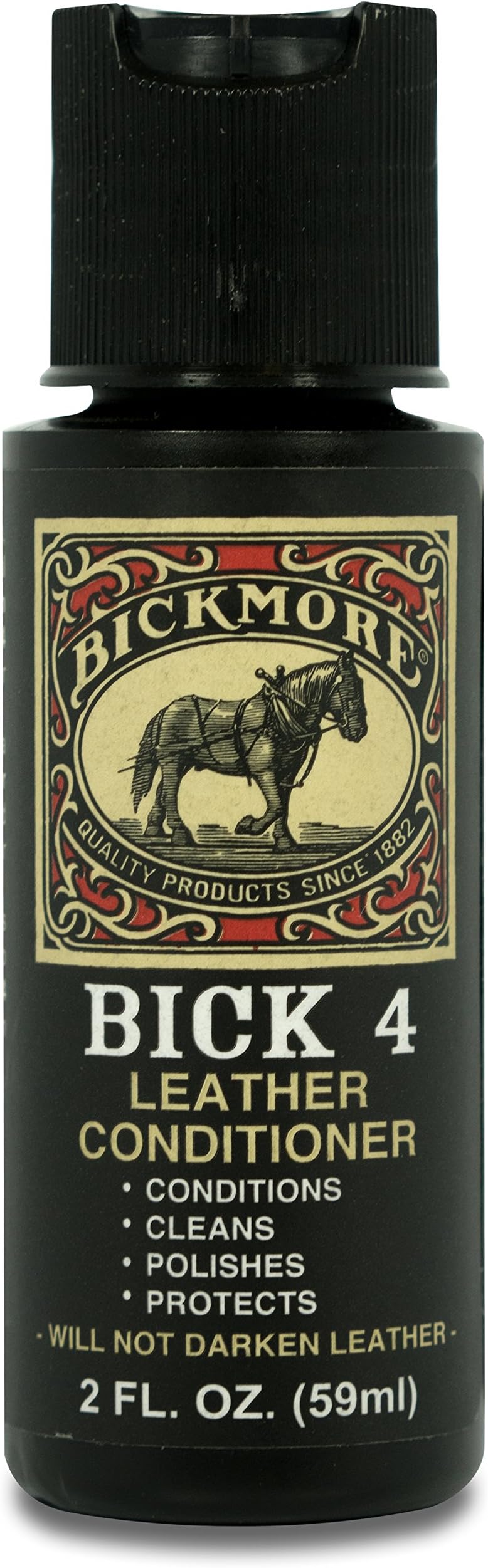 Bickmore Bick 4 Leather Conditioner and Leather Cleaner 2 oz - Will Not Darken Leather - Safe of Leather Apparel, Furniture, Jackets, Shoes, Auto Interiors, Bags & All Other Leather Accessories