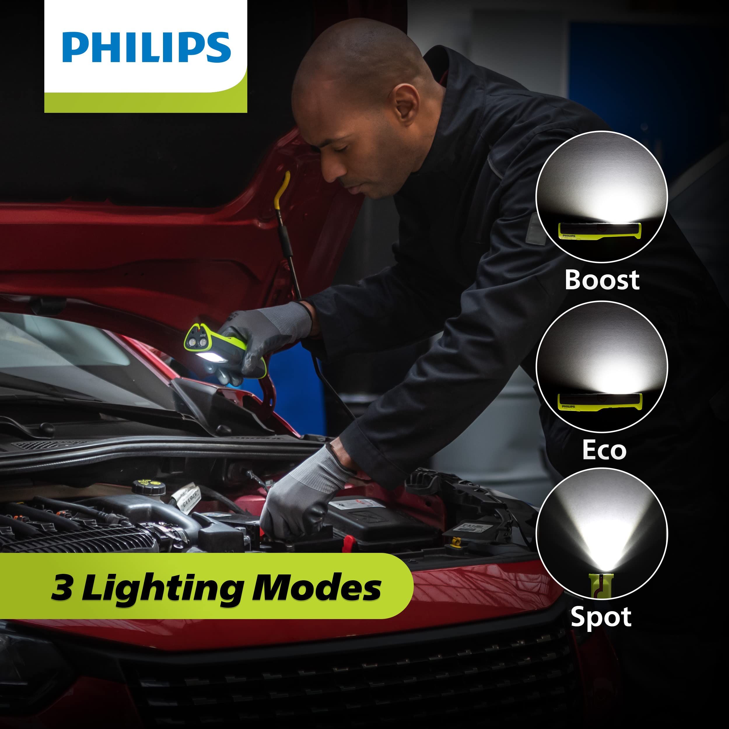 Philips Xperion 6000 Pillar Rechargeable LED Work Light, 500 Lumen