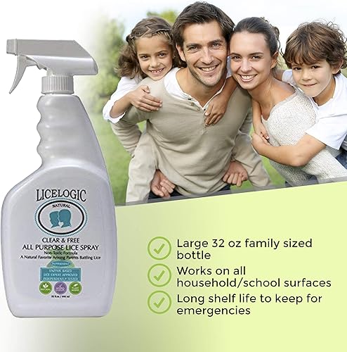 Miniatura 6 de LiceLogic Natural Home - Espray para piojos para muebles pertenencias ropa de cama 32 onzas con LICEZYME natural espray seguro para piojos súper