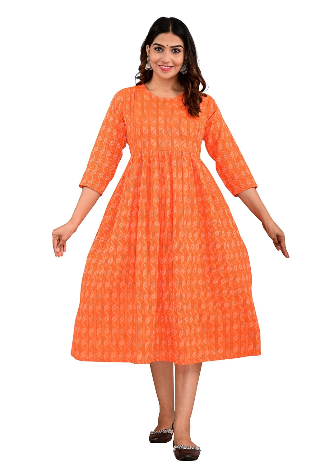BADRIKA Rayon Anarkali Feeding Kurti for Women, Maternity Kurti with Zip Opening from Both Sides, Stylish Feeding Kurti fo...
