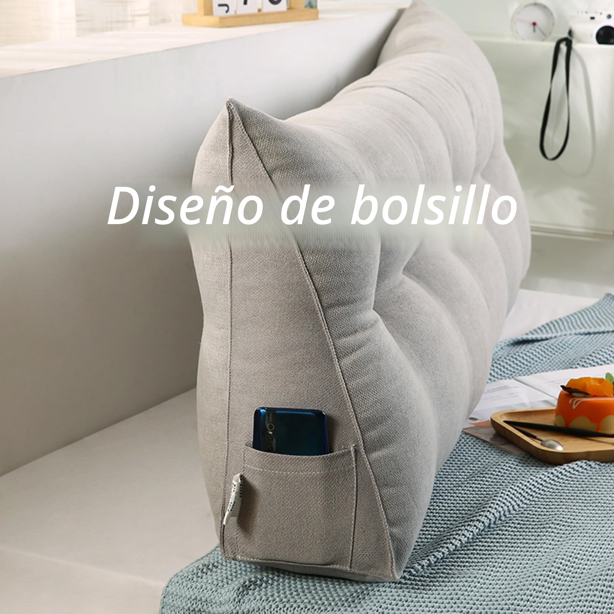 Almohada lumbar triangular de cabecero para ventana salediza, sofá tatami de dormitorio, reposacabezas de cama, soporte de espalda, cojín de respaldo para lectura, almohada de descanso para