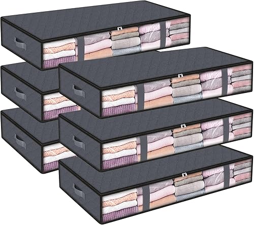 BlissTotes Bolsas de almacenamiento, organizadores y almacenamiento de armario, contenedores de almacenamiento plegables con asas reforzadas,