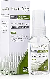 Perspi-Guard Maximum Strength Antiperspirant Spray 30 ml, 1-Pack, Strong Deodorant for Excessive Sweating & Hyperhidrosis, Anti Sweat Spray, Unscented
