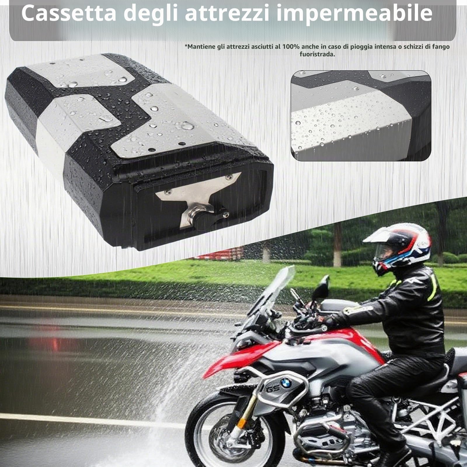 Cassetta degli attrezzi per moto, supporto laterale sinistro, in acciaio inox, per BMW R1250GS R1200GS LC ADV, F850GS F750GS