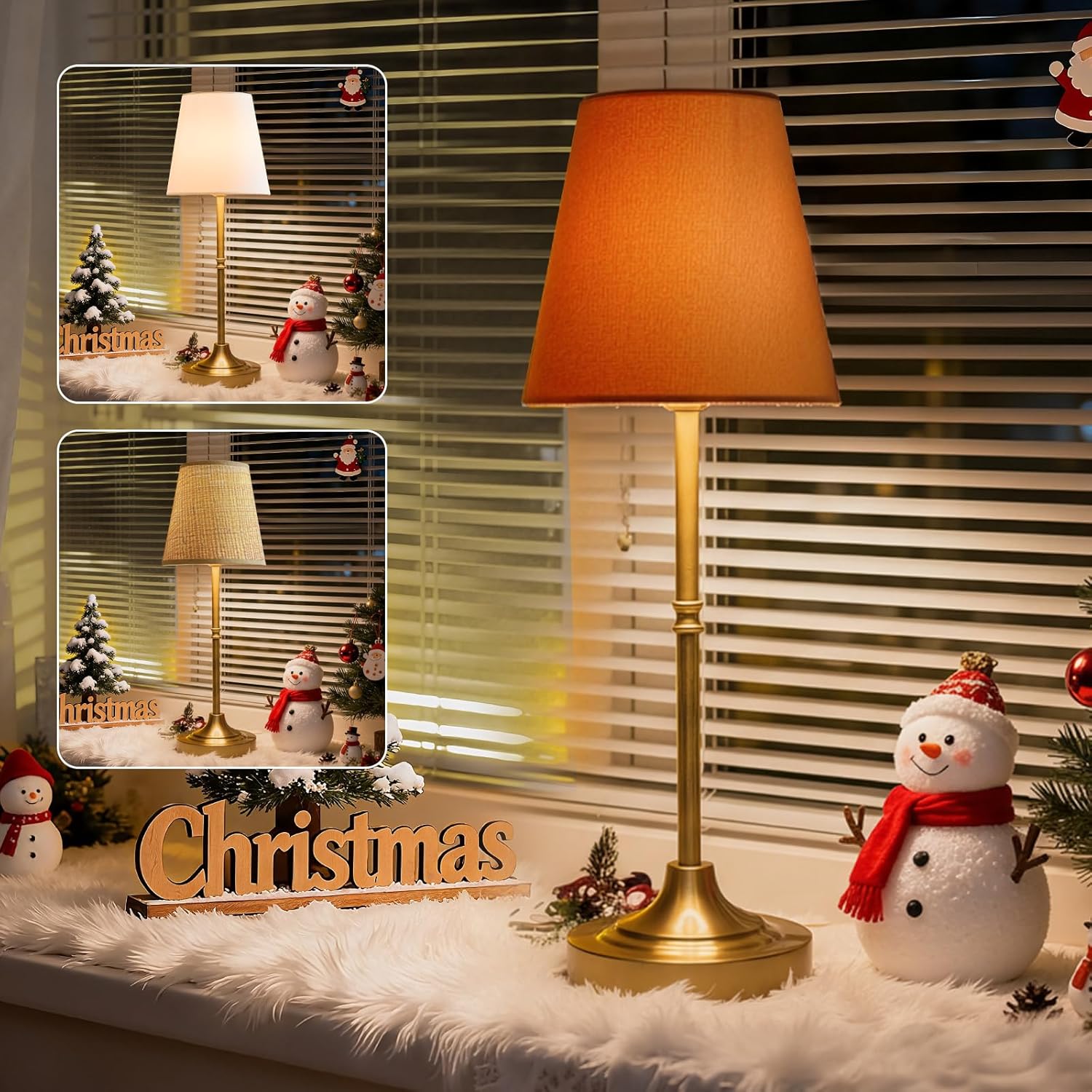 Gold Cordless Rechargeable Table Lamp, Touch LED Bedside Lamp, 5200mAh Battery Operated Lamp, 3 Shades + 3 Color Stepless Dimming, Portable Wireless Small Table Lamp for Bedroom,Kitchen