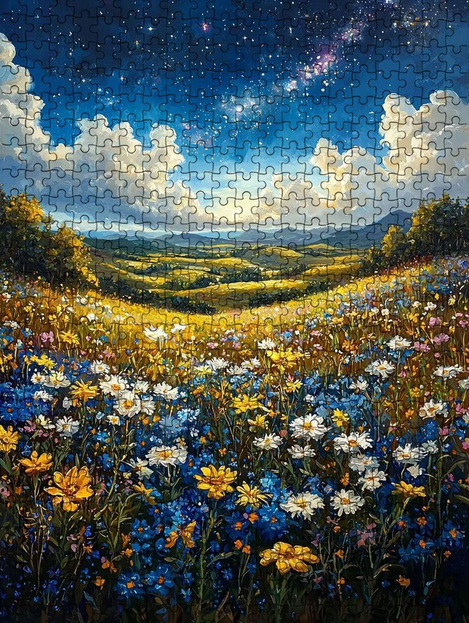 Puzzle 3000 Teile, Wiesen Blumen Puzzle Erwachsene 3000, Klassische Puzzles, Geschicklichkeitsspiel, Puzzlespiele für Die Ganze Familie, Mit Verpackung, Dekoration Puzzles Geschenke BXHZW3-136
