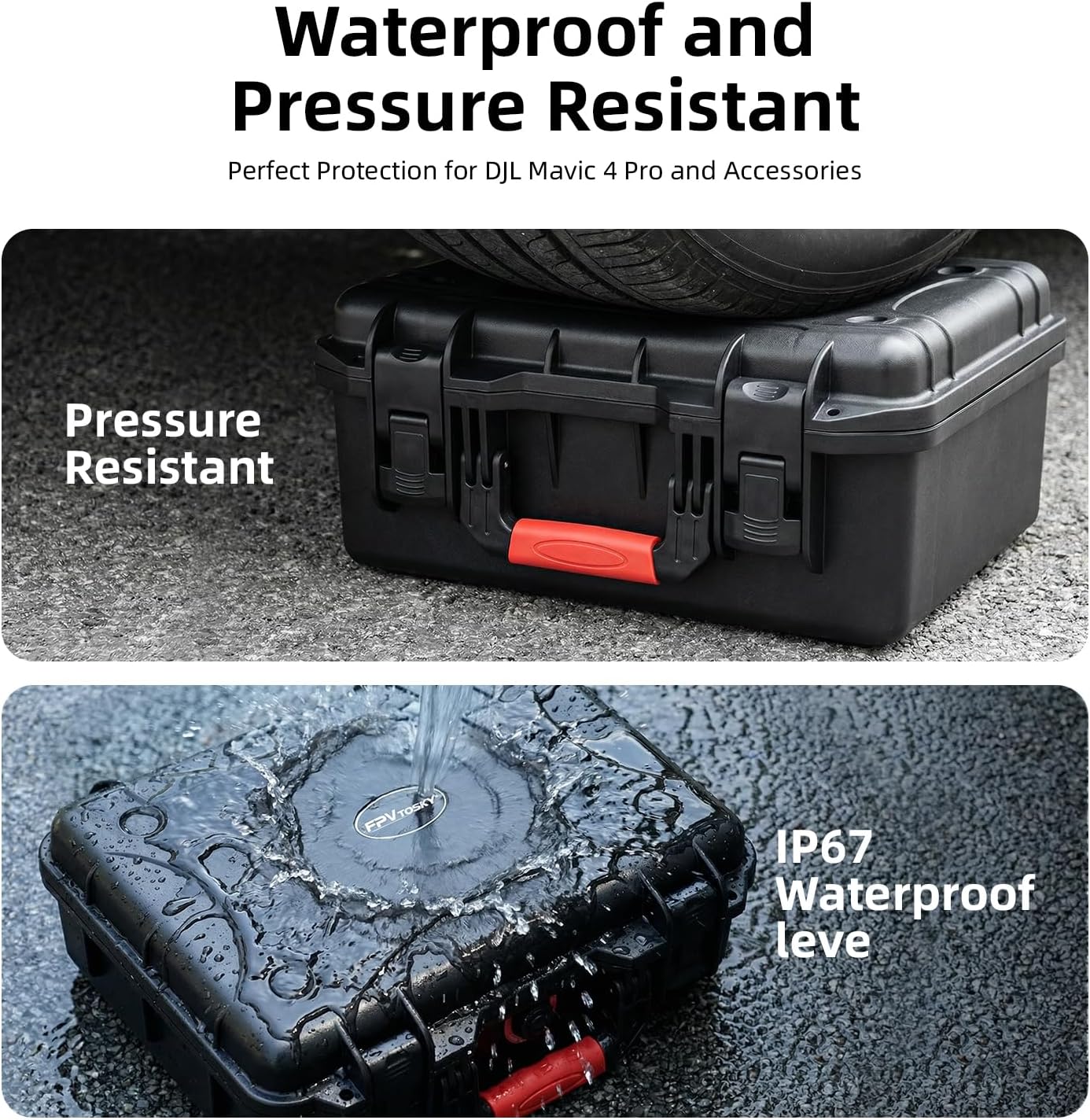 FPVtosky Dual Layer Hard Case for DJI Mavic 4 Pro[CASE ONLY], Waterproof Hard Case for Mavic 4 Pro Drone, Travel Carrying Bag Storage Box for DJI Mavic 4 Pro Fly More Combo Accessories