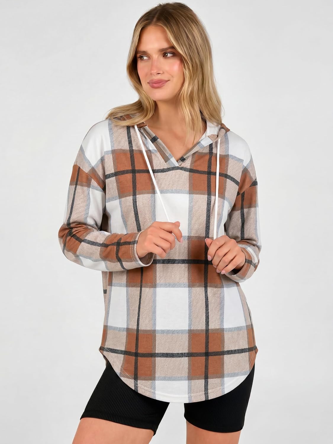 ANRABESS Hoodies for Women Waffle Knit Oversized Sweatshirt image 2