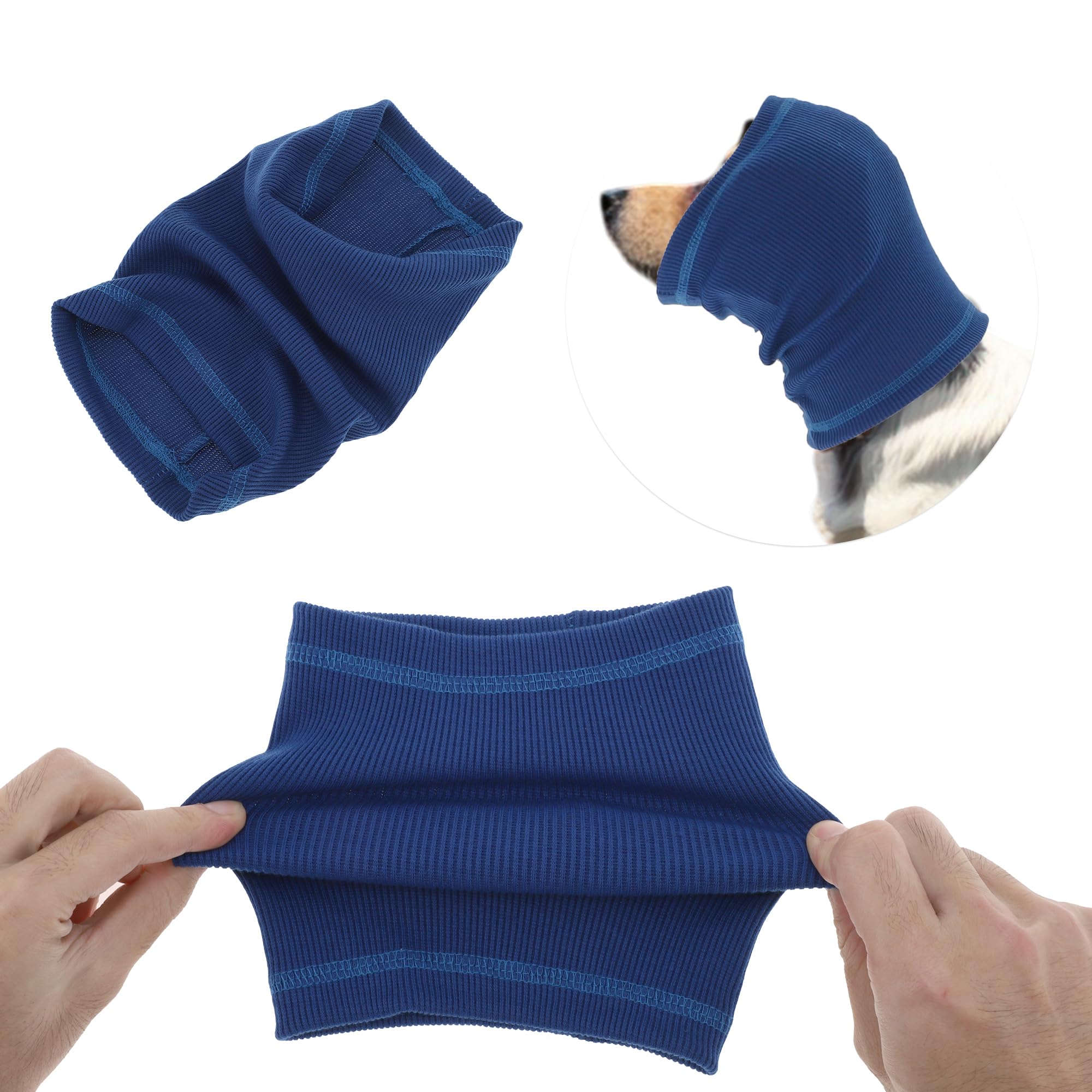 Fascia per Calmare Cani, Protezione Rumore Cuffie per Orecchie Cani, L, Blu