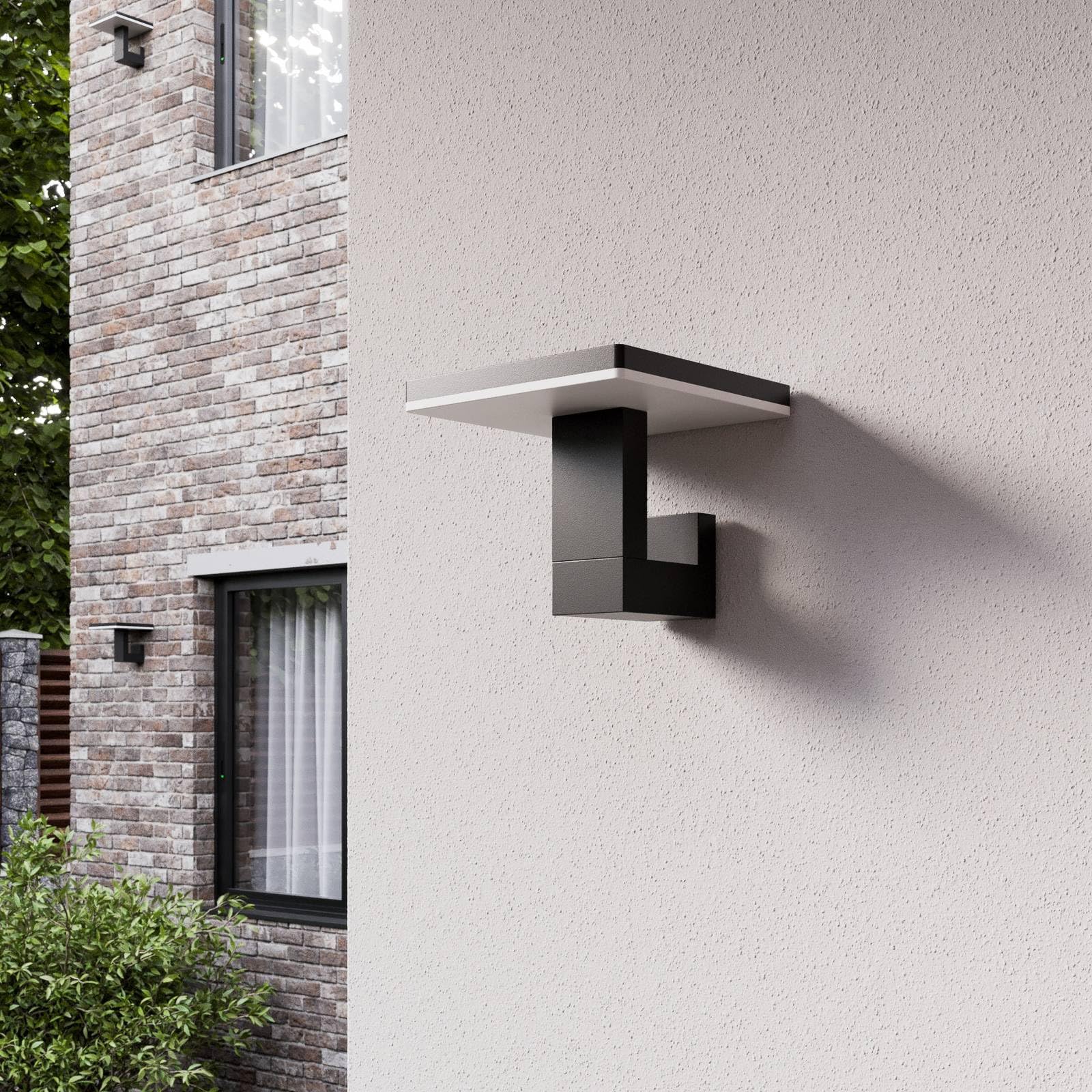 Lucande LED Wandleuchte außen Olesia (spritzwassergeschützt (Modern) in Schwarz aus Aluminium (1 flammig,) - Außenwandleuchten Wandlampe Led Außenlampe Outdoor für