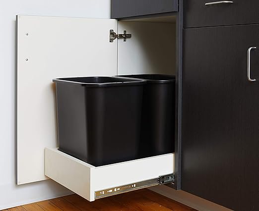 Cesto de Basura 7 Galones 28 Cuartos, Pack de 2, United Solutions, Negro miniatura 3