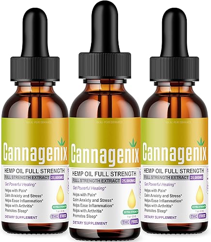 IDEAL PERFORMANCE Paquete de 3 Aceite Cannagenix 25000 mg extra fuerte (3.0fl oz) disponible en Yaxa Colombia