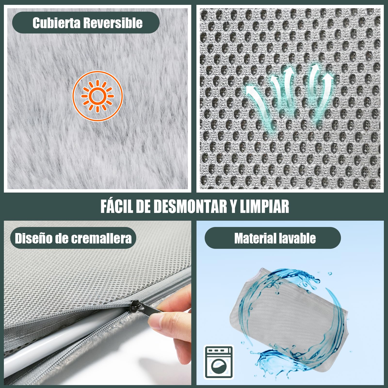 GUUSII HOME Cama Hamaca Gato Ventana Plegable Percha con Ventosa Resistente para Gatos Hamacas Colgante Camita Verano Grande Alfombra Reversible de Interior 52*30cm Soporta hasta 25kg Fácil de Montar