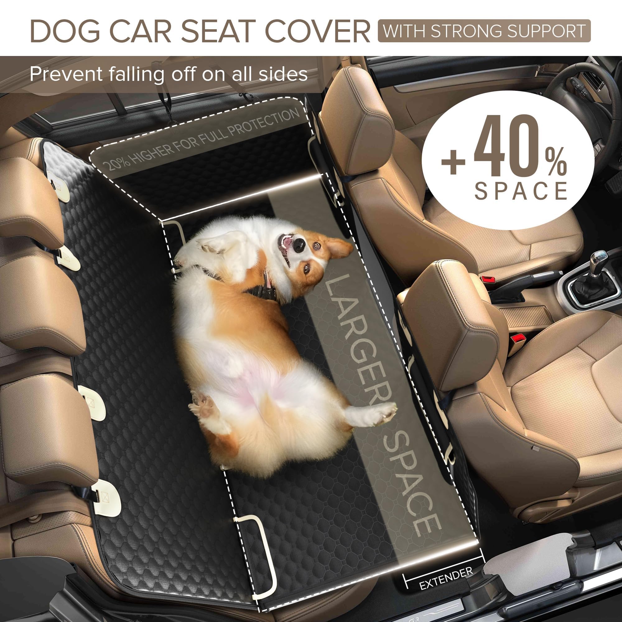 Cubierta Asiento Coche Perro Impermeable para CRIDER 2010-2023, Alfombra de Asiento de Estilo Hamaca Protector Antidesliante Mascotas Perros Accesorios
