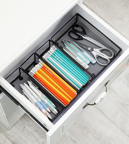 Miniatura 10 de BYCY Paquete de 3 organizadores de cajones de malla para cocina oficina herramientas para el hogar cuchara cuchillo tenedor caja organizadora de