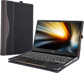 Laptop Protective Case Cover for MSI Summit E13 Flip Evo 13.4 inch [Not Other Models] Notebook Sleeve Computer Bag Protective PU Leather Shell Black