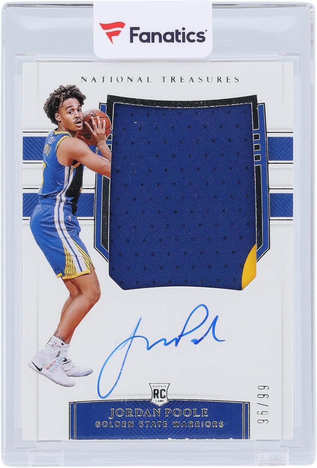 Jordan Poole en State Warriors Autographed 2019-20 Panini National Treasures 2 Color RPA #119#96/99 Rookie Card - Basketball Slabbed Autographed Rookie Cards
