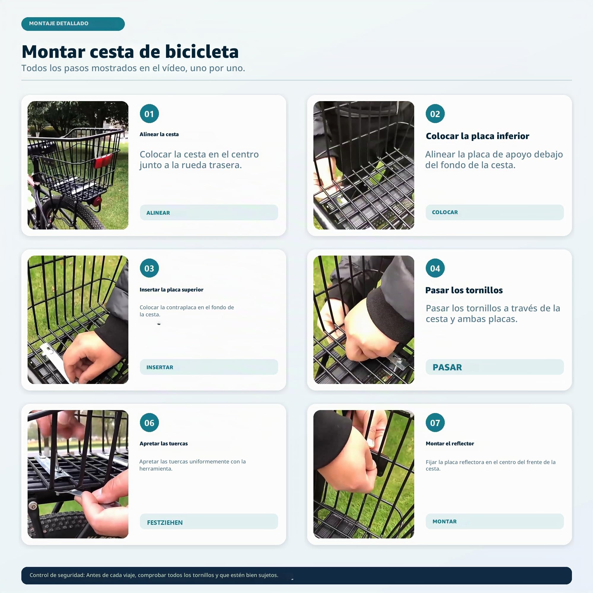 Cesta Trasera Grande para portabicicletas eléctricos