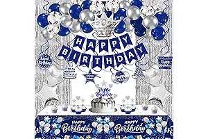 Navy Blue and Silver Birthday Decorations for Men Women
