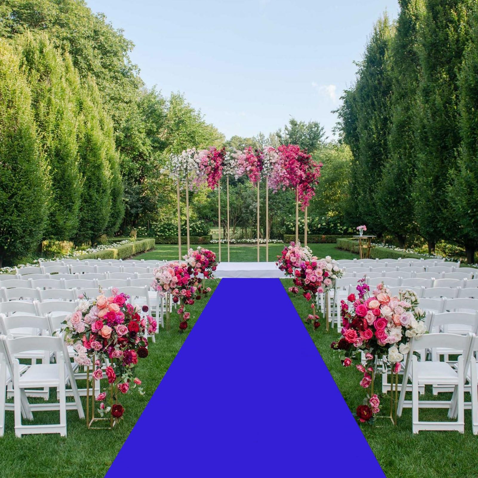 Gangläufer für Hochzeitszeremonie, blauer Veranstaltungsteppich, 1 m x 10 m, 1,5 m x 20 m, Bodenläufermatte für Party, Kirche, Innen- und Außenbereich, Hochzeitsdekorationen, 2 mm Dicke(1x50m)