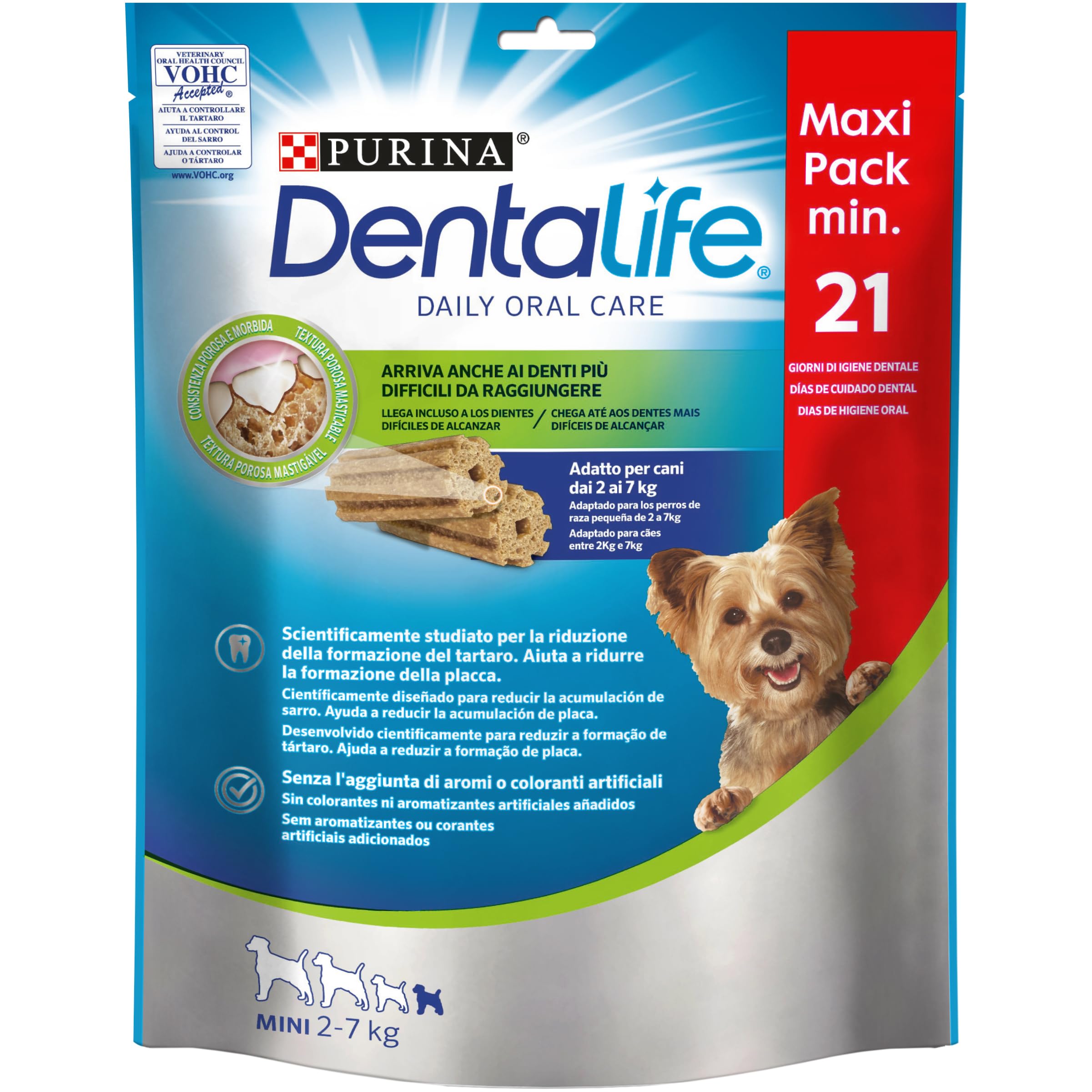 Dentalife Purina Daily Oral Care Extra Small, Snack Dental, Premio para Perros Muy pequeños, Toy, 21 Sticks