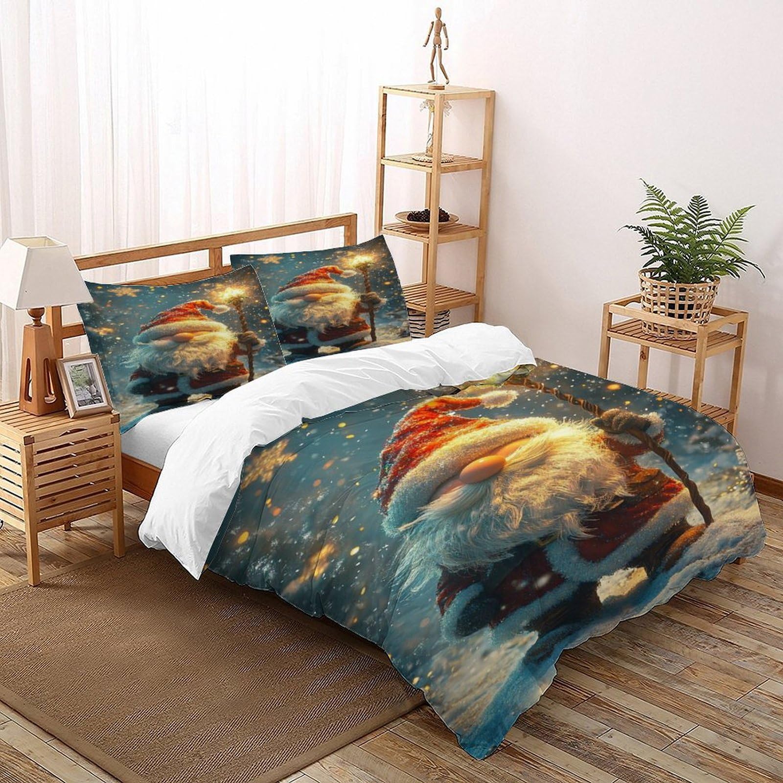 Couvre-lit de Noël 260x220 cm avec taies d'oreiller, le cadeau idéal pour l'hiver