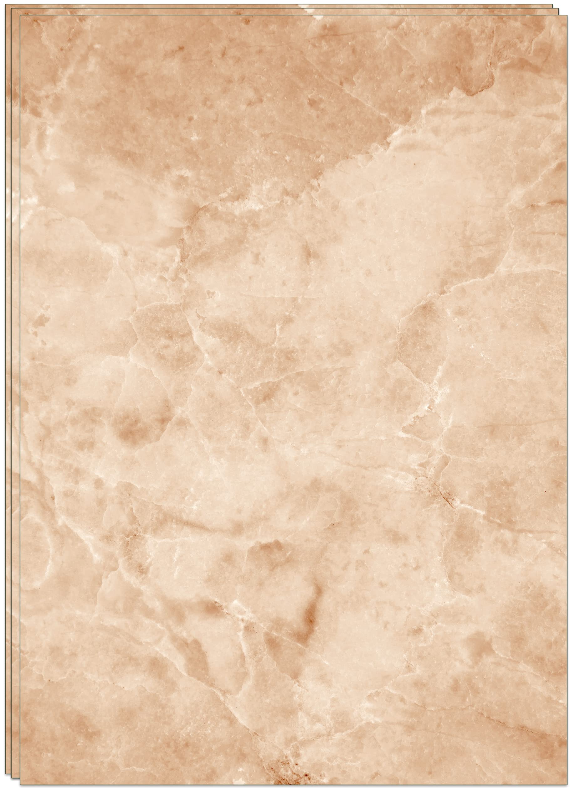 60 A4 Sheets Colourful Marble Paper, Printed on Both Sides, 90 GSM Marbled Paper Beige Marble (Beige)