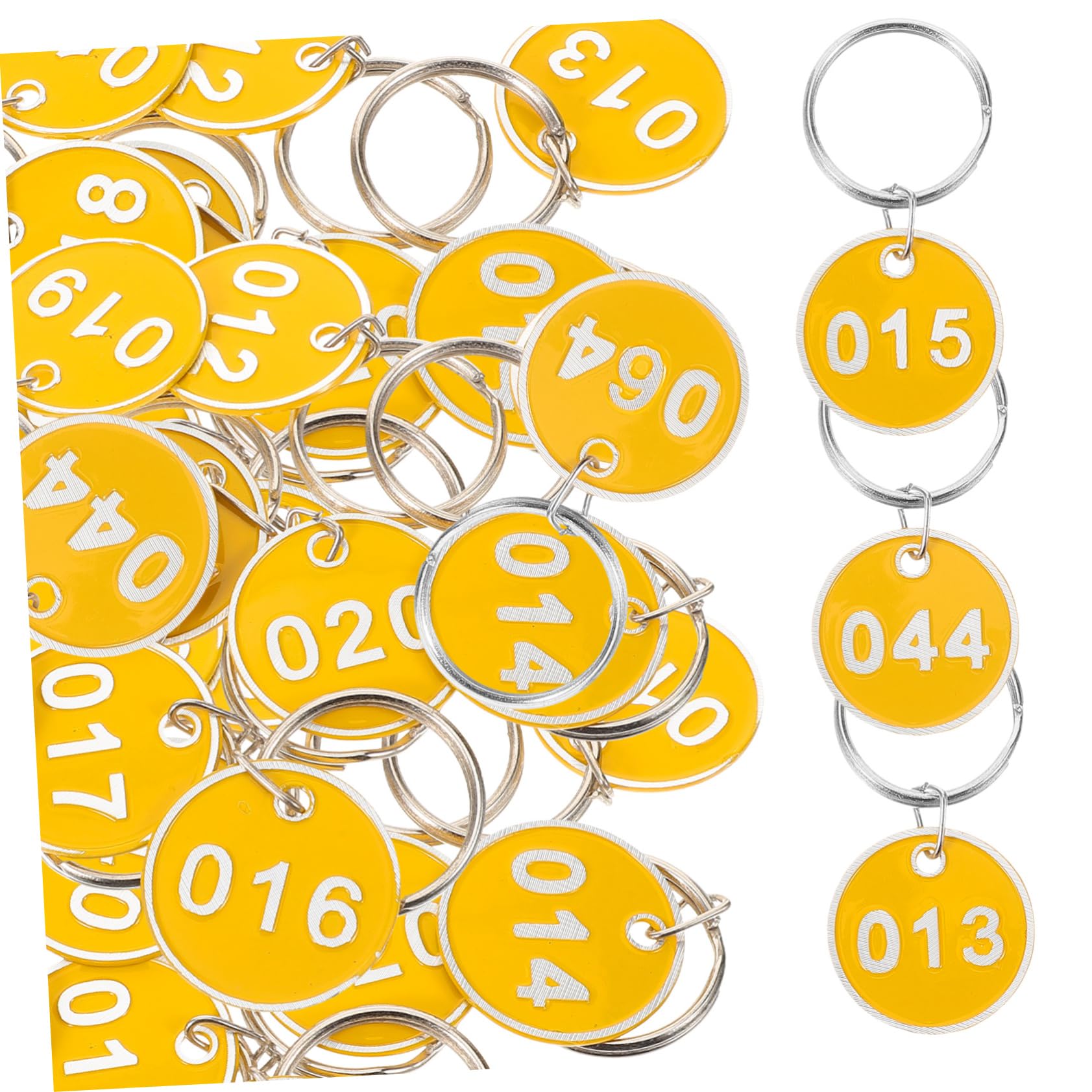 Gatuida Etichette di Stoccaggio in Alluminio Numeri Targhette Metalliche per Bagagli e Portachiavi per Ogni Numero da Colore Giallo
