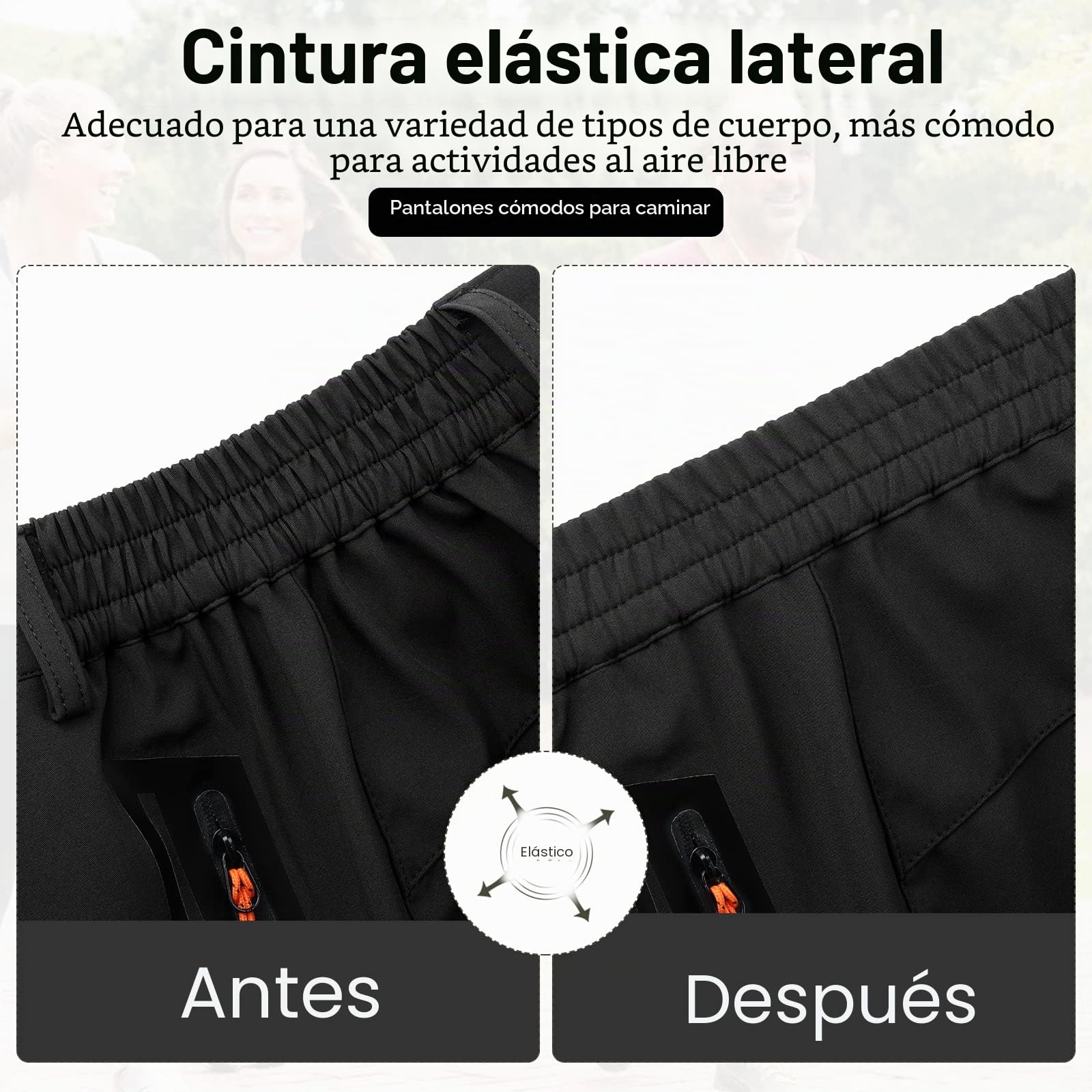Pantalones de Escalada Masculinos, Pantalones de Caminar Ligeros y de Secado Rápido, Pantalones Largos Transpirables e Impermeables al Aire Libre Masculinos, Bolsillos con Cremallera