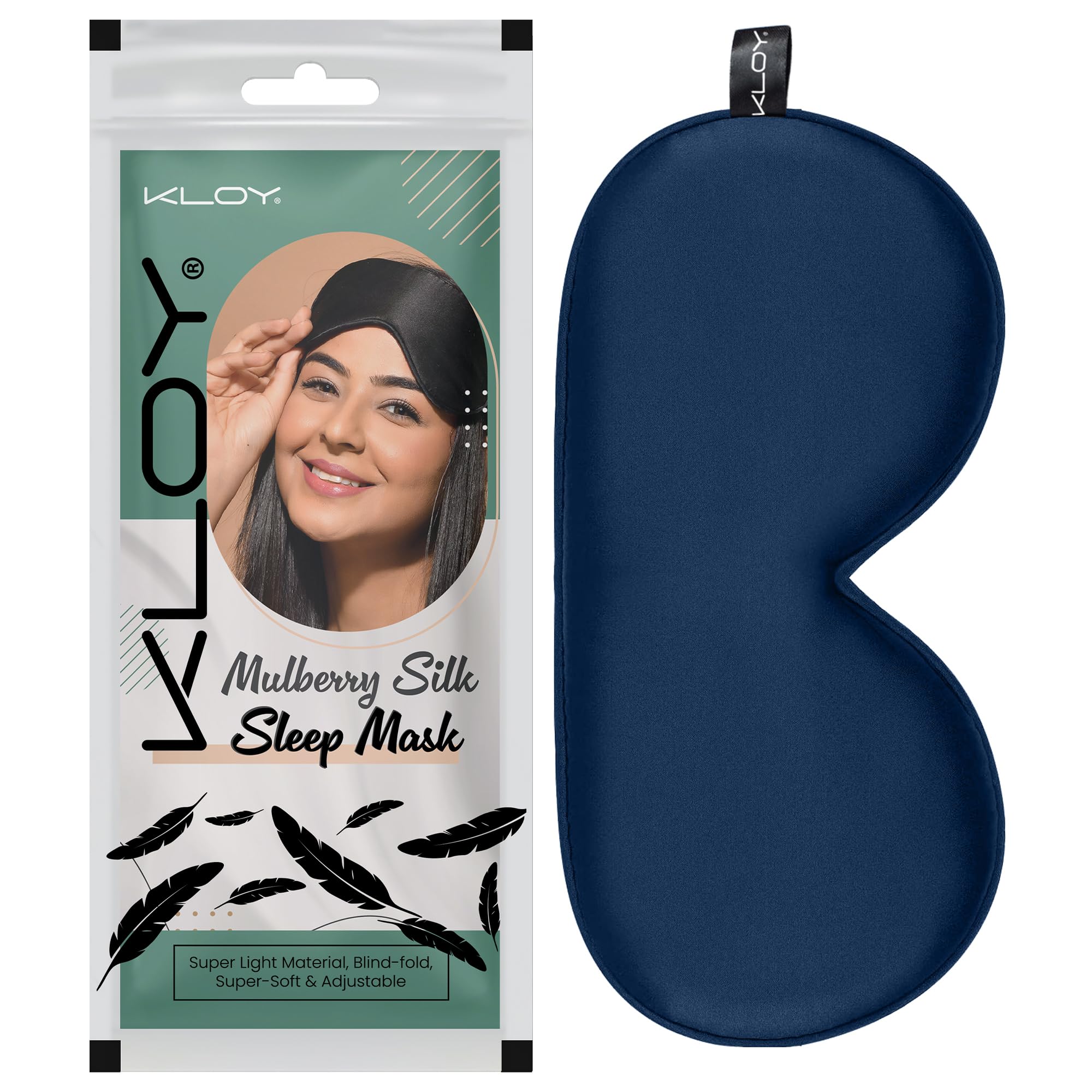 KLOY Mulberry Silk Sleep Eye Mask – Super Soft, Smooth & Cozy with Adjustable Strap for Best Comfort, Light Blocking & Deep Sleep – Perfect for Travel, Meditation, Naps, Relaxation & Stress Relief (Silk Blue)-image-22