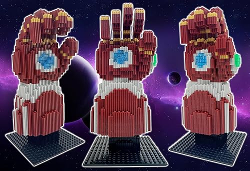 Miniatura 3 de JESGO Juego de construcción de guantelete infinito con luz, modelo de héroe de hierro y destructor con piedras del infinito, decoración de recuerdos