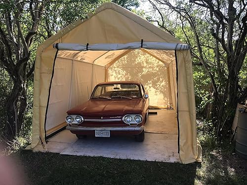 Cobertizo portátil, garaje o refugio de coche de 10 pies x 17 pies