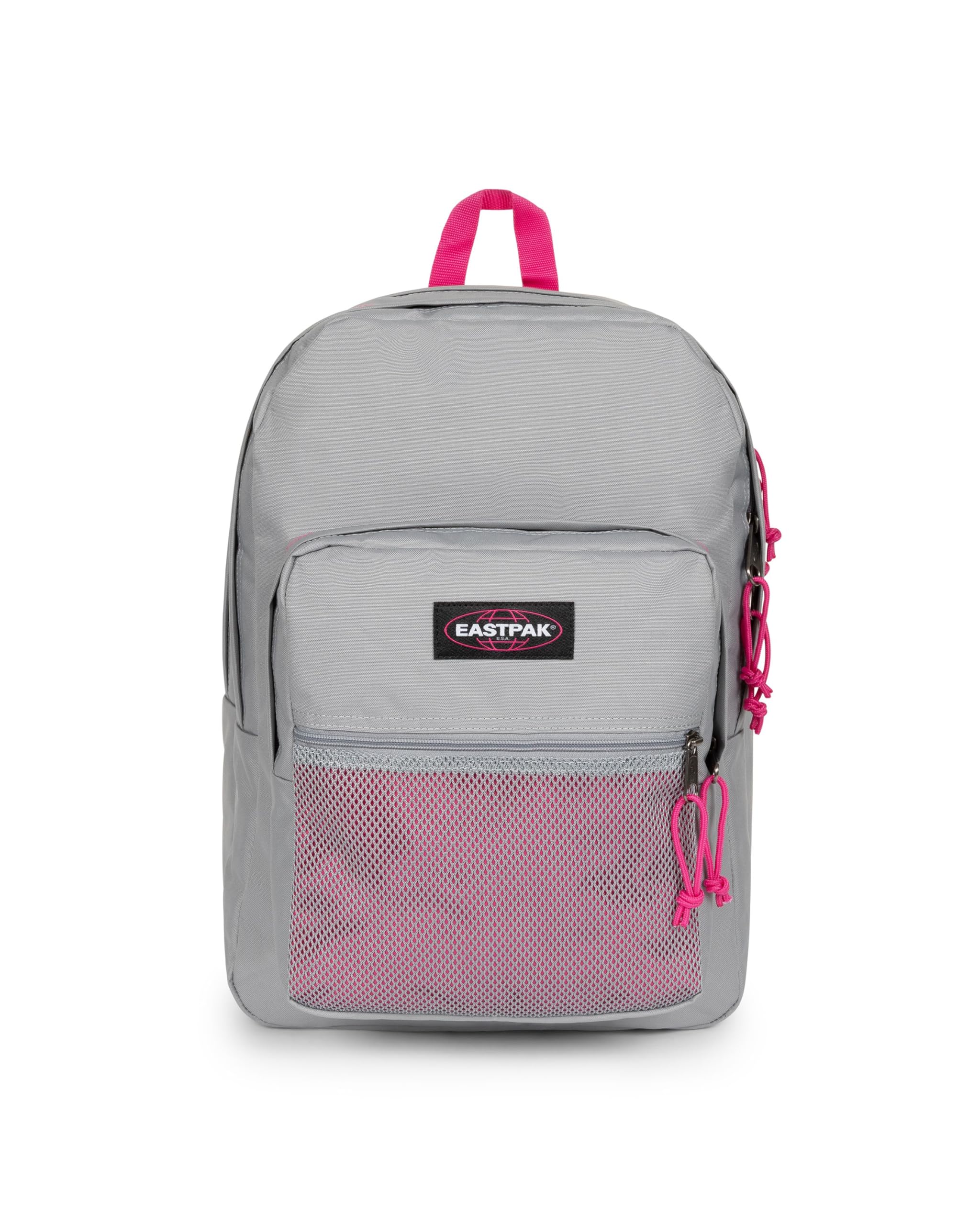 EASTPAK Pinnacle Backpack 38L (42 x 32 x 25.5 cm), Extra Large School & Travel Backpack, Durable Multi-Compartment Daypack with Organizer & Padded Straps - KONTRAST GREY PINK