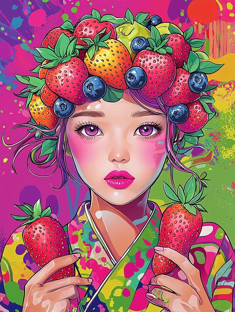Ragazza della frutta Dipingere con i Numeri per Adulti, 70x90cm a-914