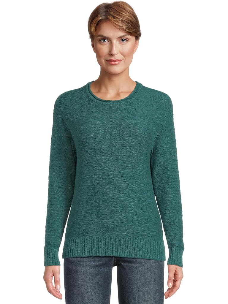 Green L.L.Bean Midweight Cotton Slub Rollneck Pullover