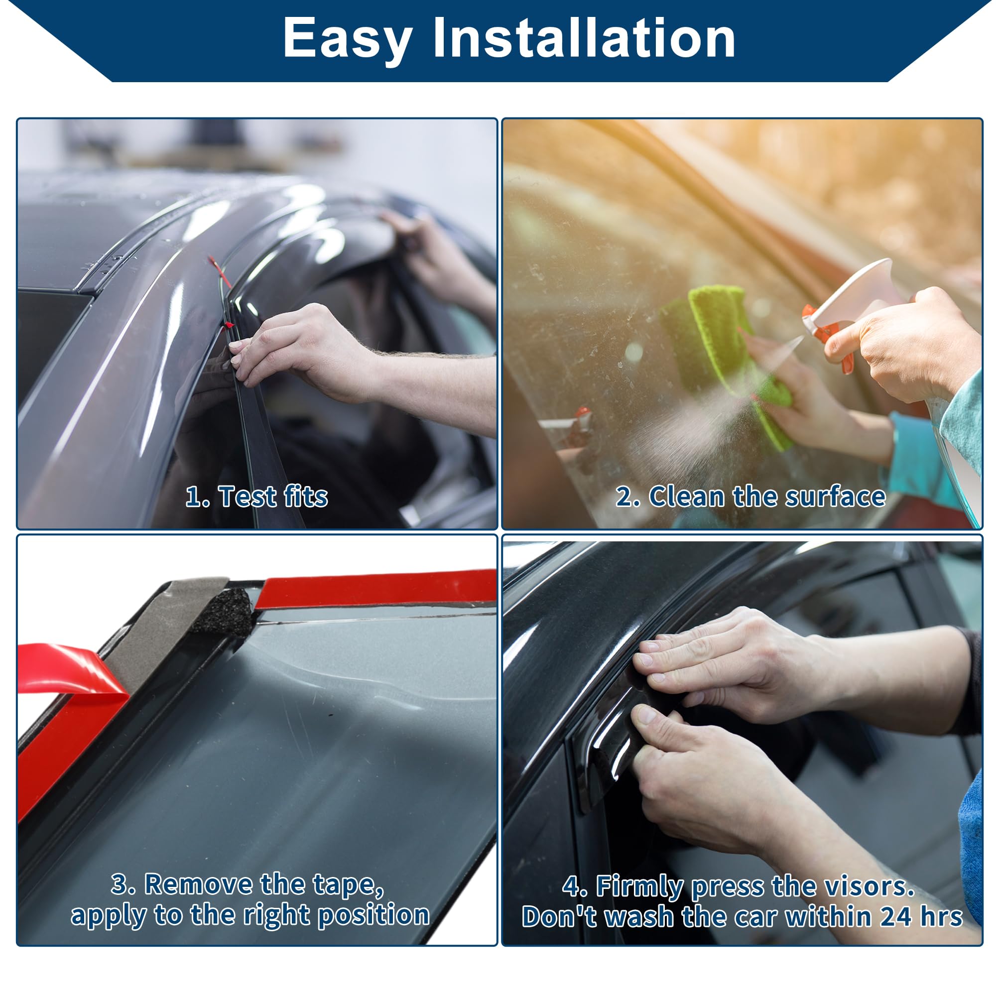 Deflectores De Ventana Para BMW X3 G01 2018-2023 Viseras De Ventana Lateral Guardabarros De Lluvia Viseras Solares Deflectores De Viento Juego De 1 Negro