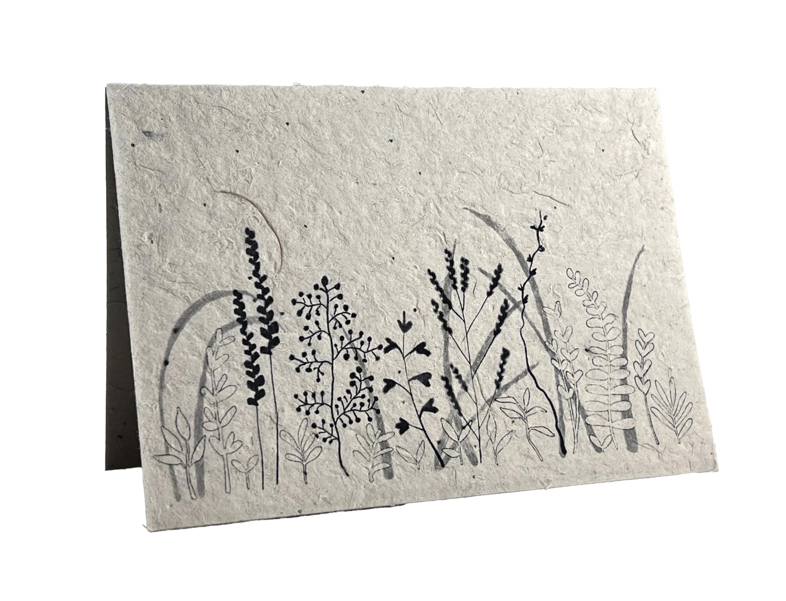 Of The Earth Handmade Paper - Wildflower Seed Paper Folding Card - Hazel's Garden Plain Variations - 3.5" X 5" - Set of 15 - Envelopes & Planting