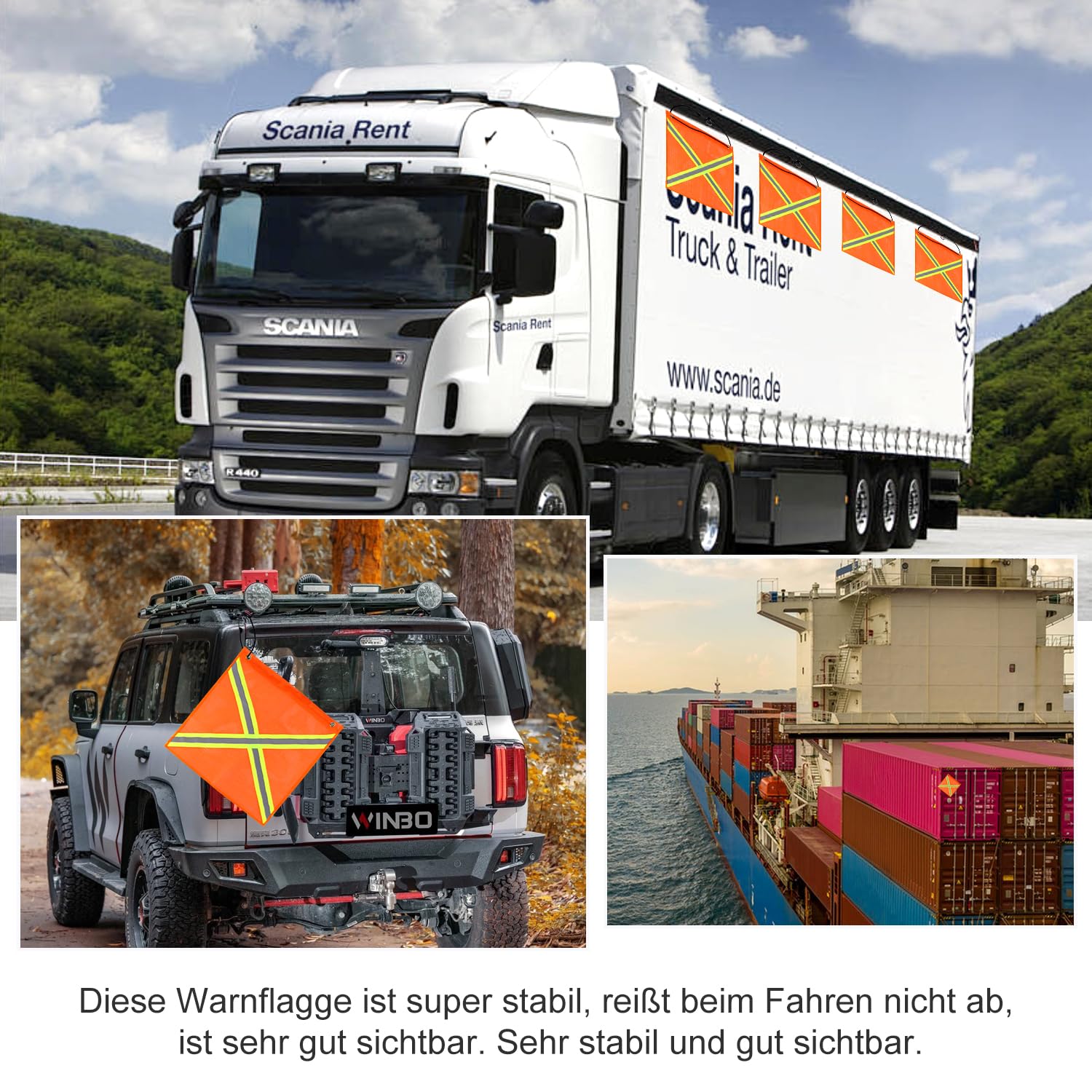 5 Rote Warnfahnen 30x30 Cm – Auffällig, Wasserfest & Praktisch Für Transporte