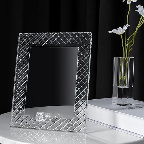 Miniatura 3 de Kitcom Marco de fotos de cristal de 5 x 7 pulgadas, marcos de fotos de recuerdo, marcos de fotos de cristal con diseño en relieve, marco de