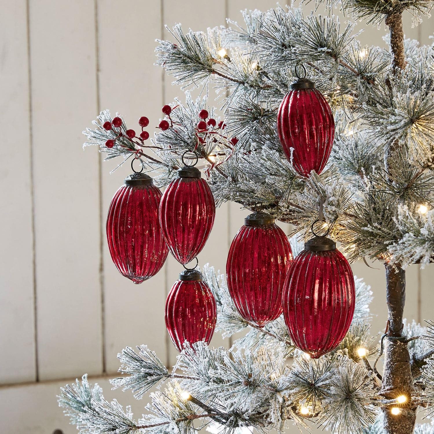 Loberon Weihnachtsschmuck 6er Set Blavet, antikrot