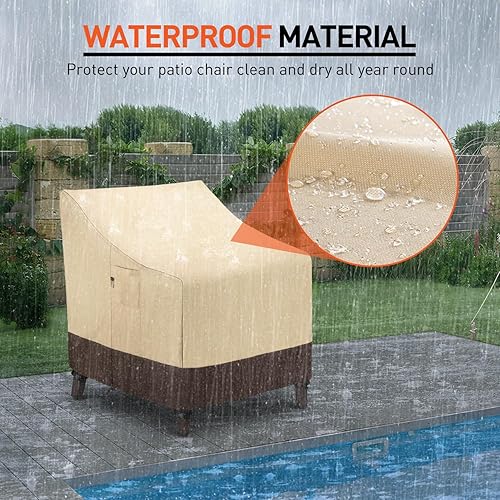 Miniatura 6 de Fundas impermeables para sillas de patio, fundas resistentes para sillas de salón al aire libre, fundas de muebles de patio para mecedoras