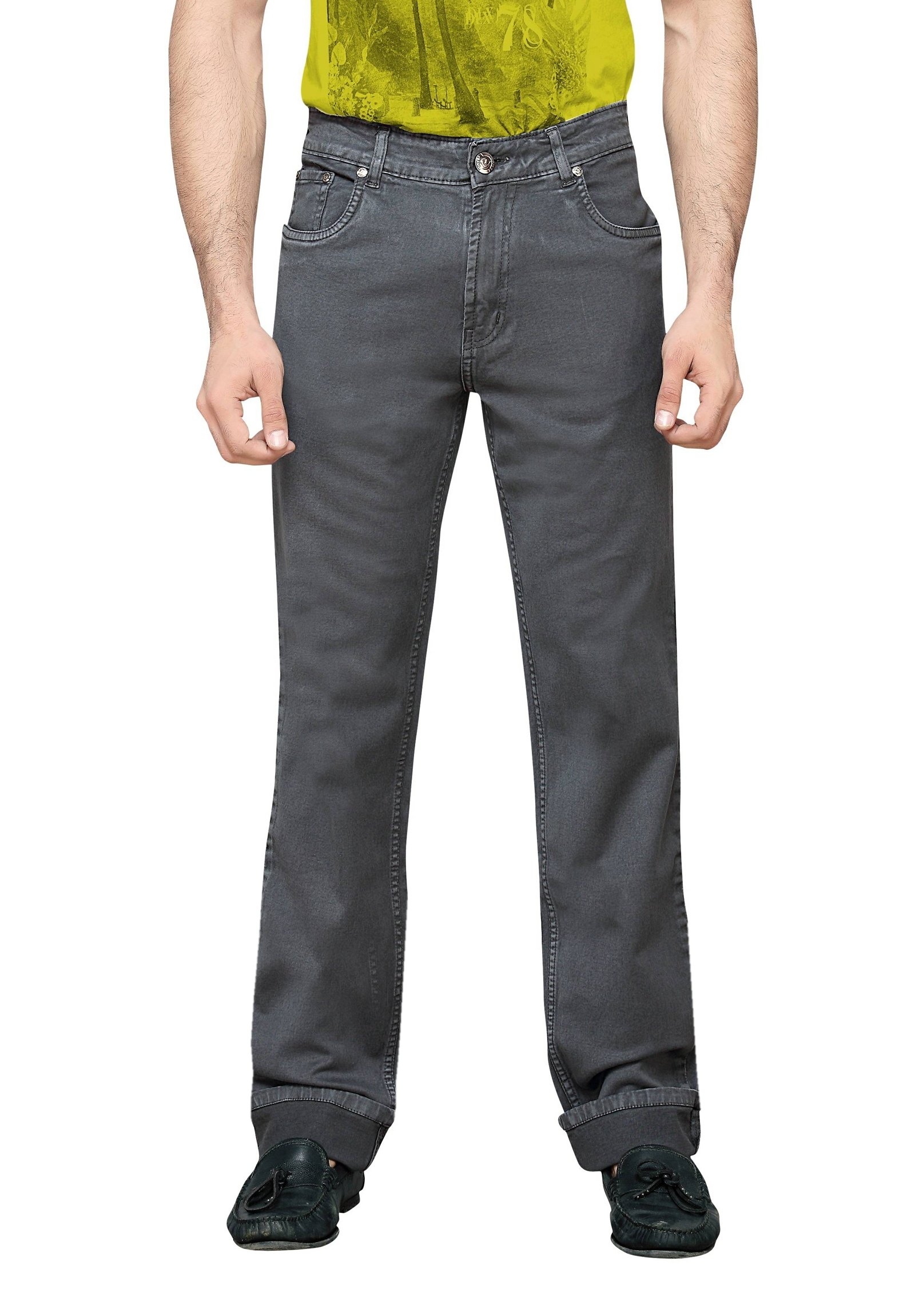 Dragaon-Mens Silk Denim Super Stretch Relax fit Jeans-Grey
