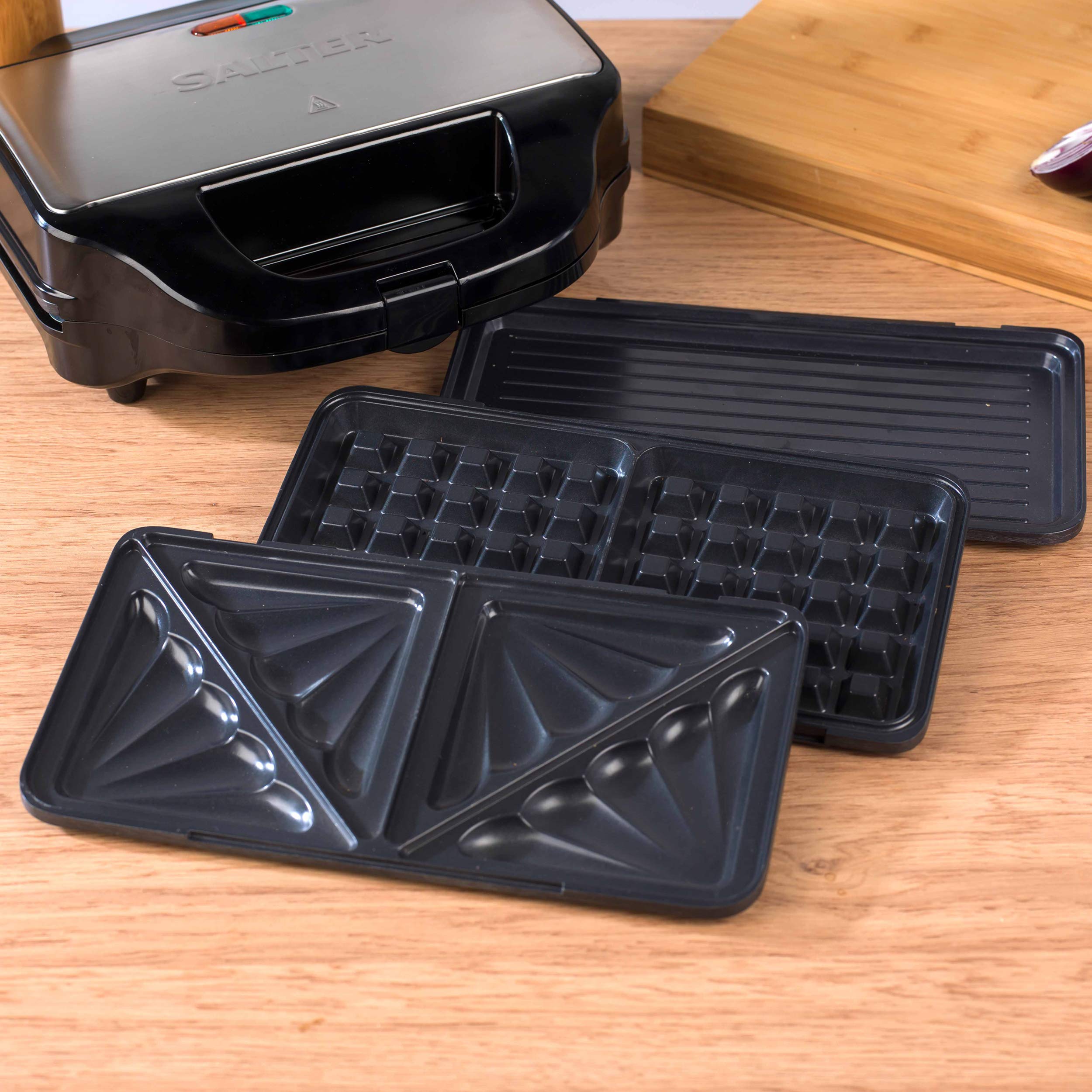 Salter® EK2143 Deep Fill 3in1 Snack Maker, Interchangeable NonStick