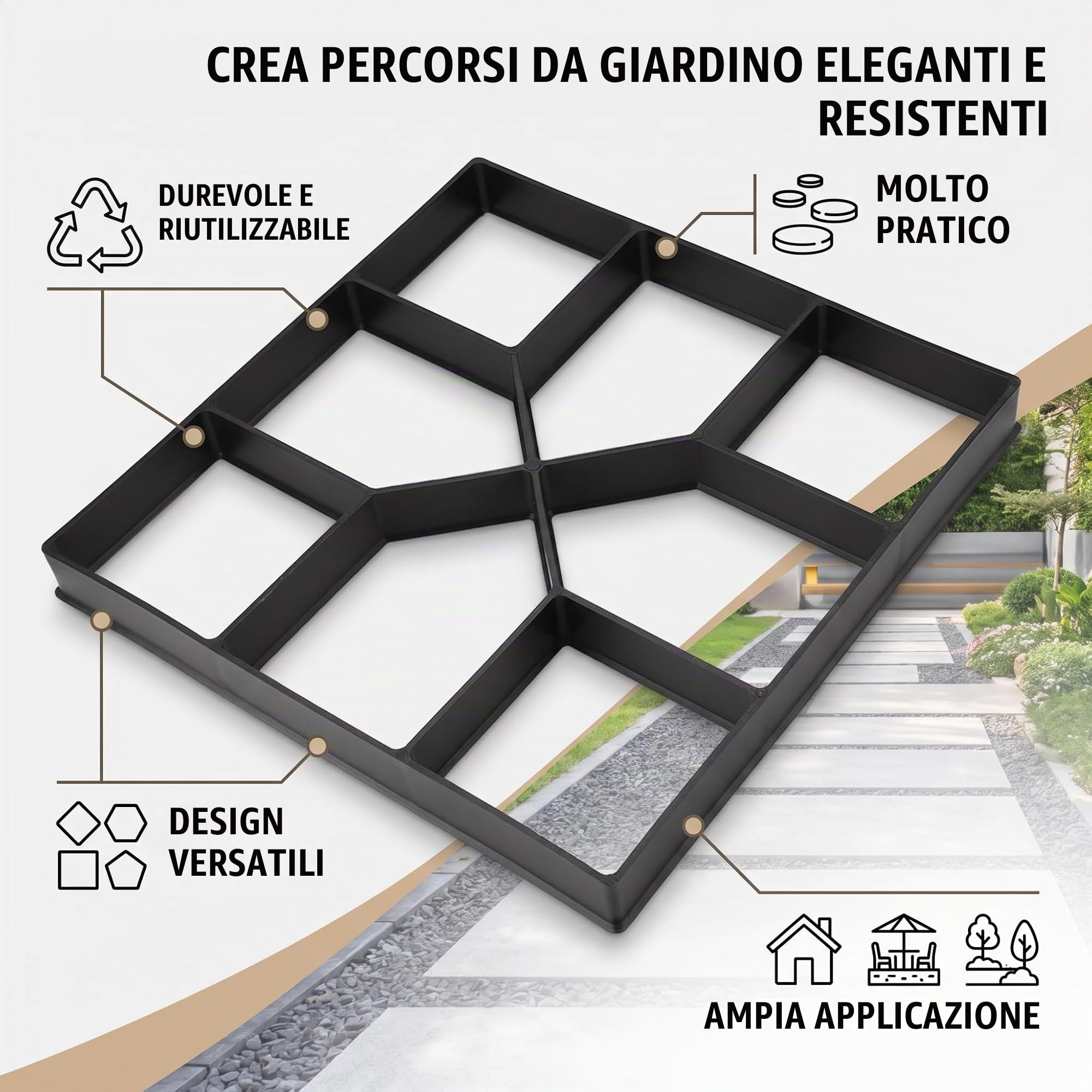 Stampo per Pavimento in Cemento 40x40 cm Esterno Balconi