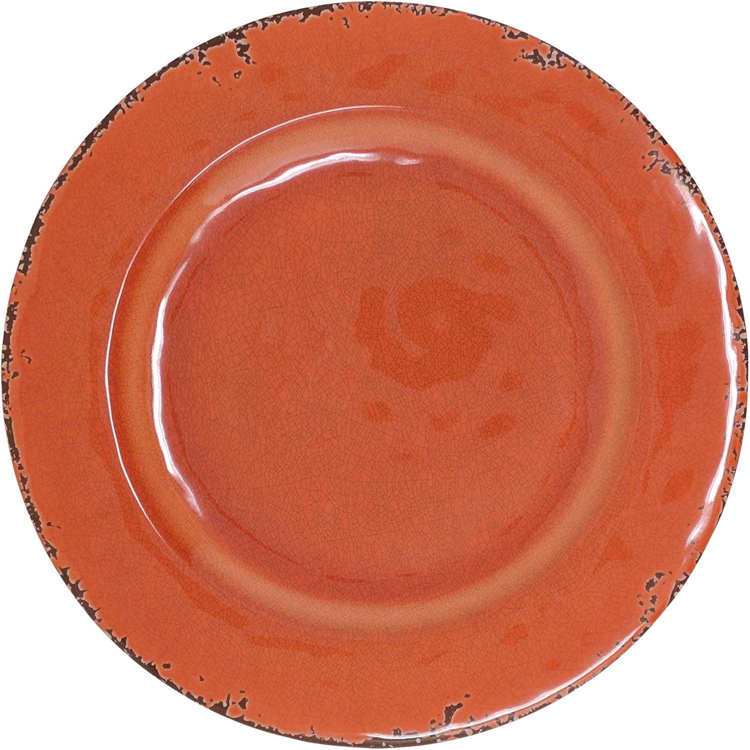 Best Deal Product Gianna's Home 12 Piece Rustic Farmhouse Melamine Dinnerware Set, Service for 4 (12 Piece Dinnerware Set, Coral)