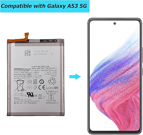 Miniatura 5 de EB-BA336ABY - Batería de repuesto para Samsung Galaxy A53 5G SM-A536 SM-A536U SM-A536U1 SM-A5360 SM-A536B SM-A536W SM-A536N SM-S536DL con kit de
