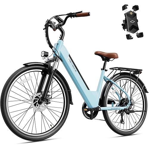 Heybike Cityscape 2.0 Electric Bike for Adults with 1000W Motor Peak,468Wh Removable Battery and up to 50Miles 24MPH,UL Certified 26" Electric Commuter Bike with 7-Speed and Front Suspension.