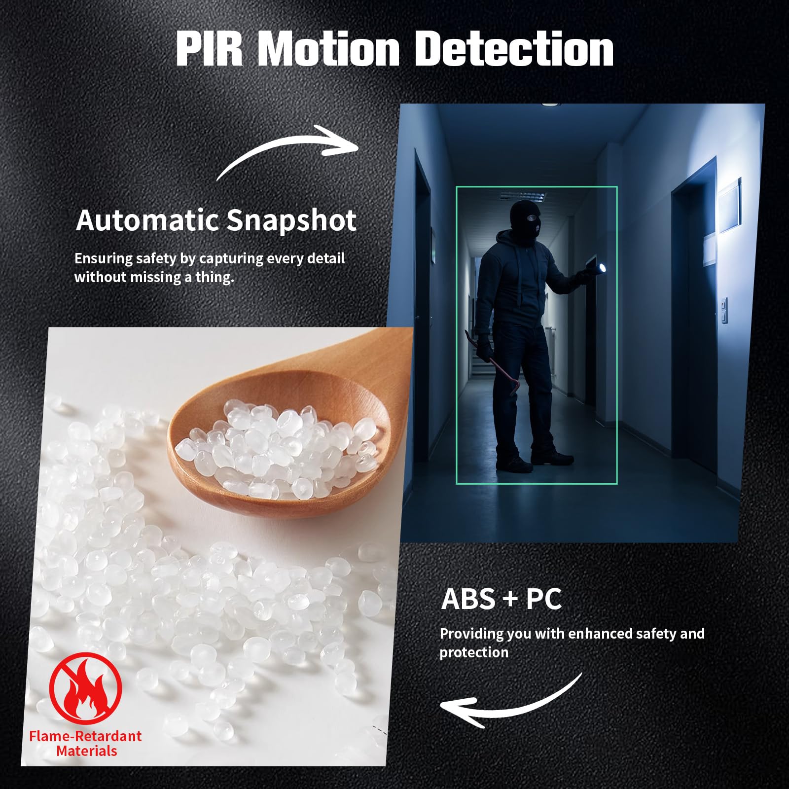 Campanello senza fili con fotocamera e monitor da 4,3 pollici, campanello senza Wi-Fi, audio a 2 vie HD, citofono con rilevamento del movimento PIR, visione notturna a infrarossi e display