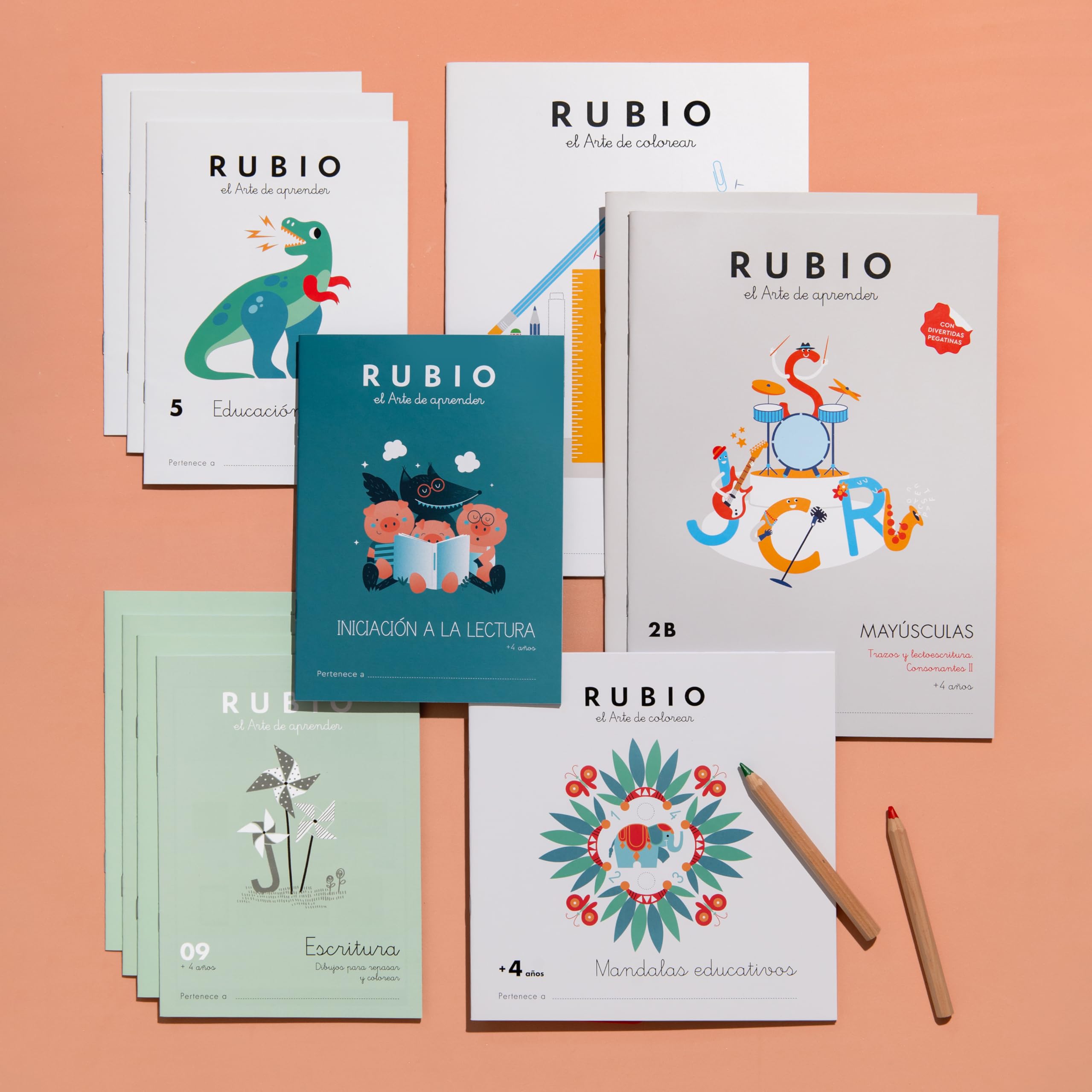Pack de cuadernos RUBIO Educación Infantil +4 años. Contiene 12 cuadernos. (PACKS ESCOLARES)